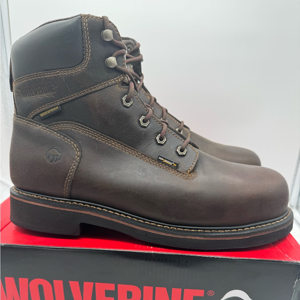 Men’s Wolverine Brek 6” Wp Steel Toe Work Boots Brown Size 12